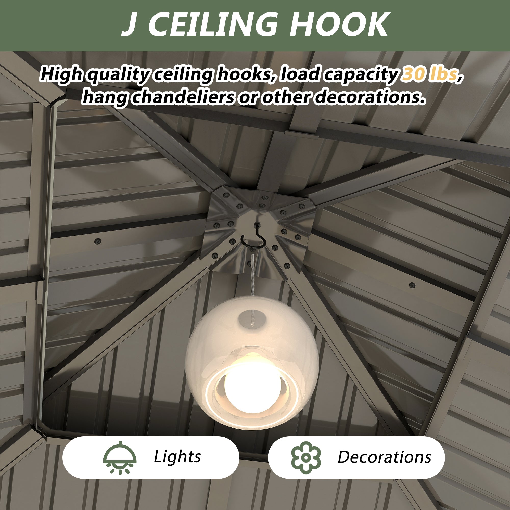 10×10 ft All-Steel Hardtop Gazebo with 0.25mm Color Steel Double Roof, Black Frame, Curtains & Netting