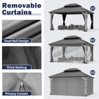 12×14 ft Wood Hardtop Gazebo