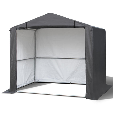 COVERONICS 6' x 4' Outdoor Storage Shelter Shed- Heavy Duty Storage Tent with Roll-up Ventilated Door and Sloping Roof, Portable Storage Tool Shed for Backyard Garden Patio, Gray