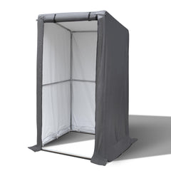 COVERONICS 3' x 3' Outdoor Storage Shelter Shed- Heavy Duty Storage Tent with Roll-up Ventilated Door and Sloping Roof, Portable Storage Tool Shed for Backyard Garden Patio, Gray