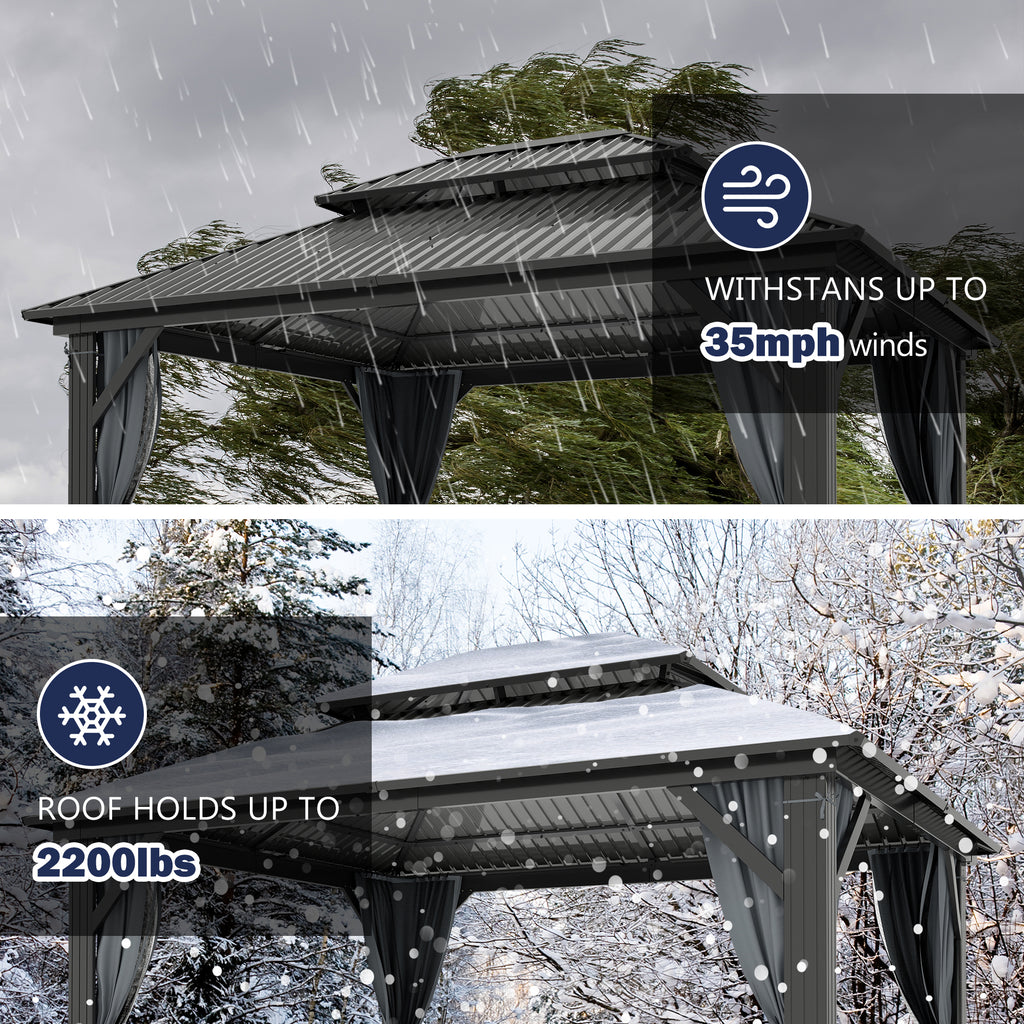 10×12 ft Aluminum Hardtop Gazebo