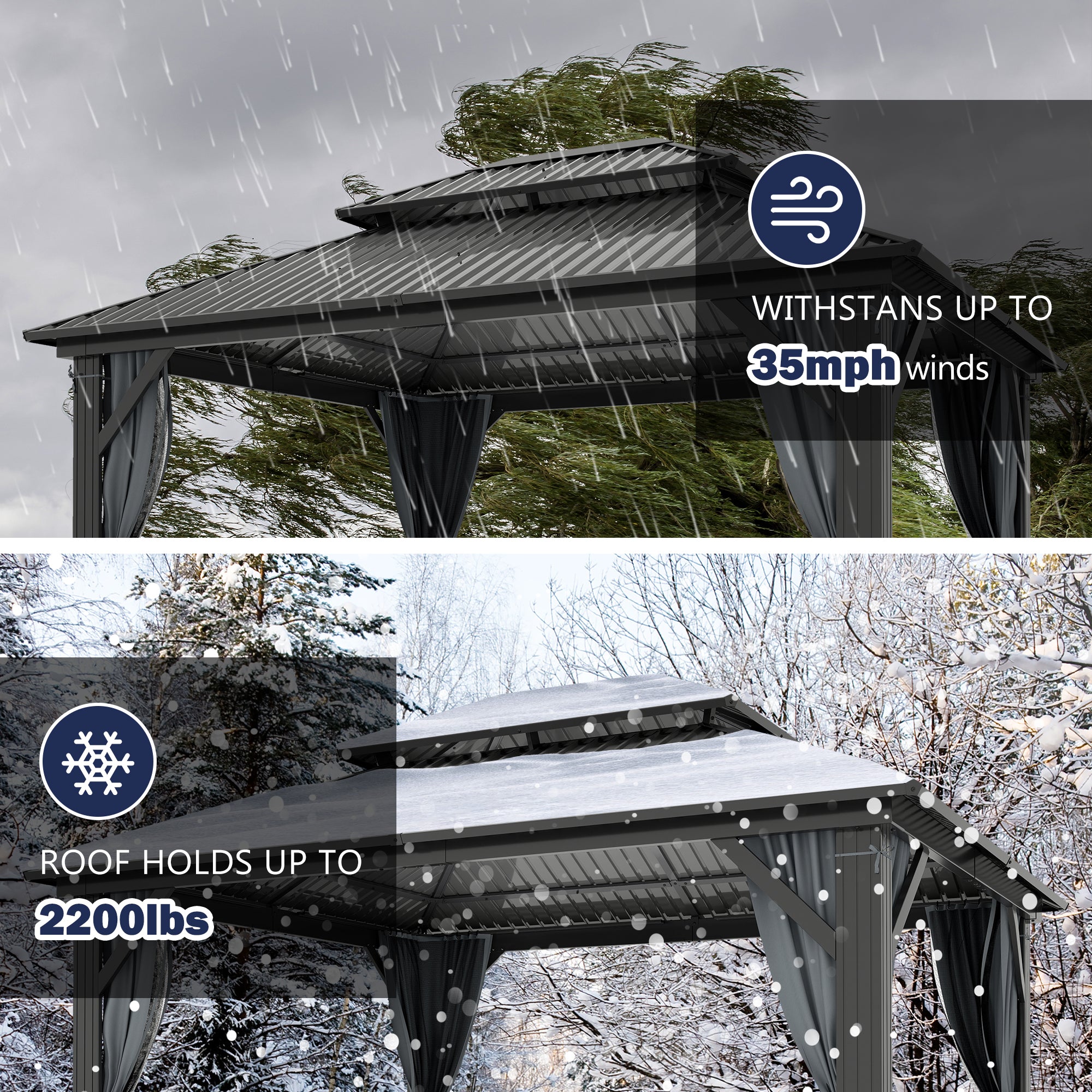 10×12 ft Aluminum Hardtop Gazebo