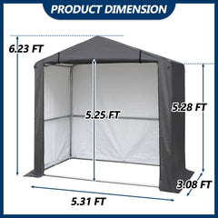 COVERONICS 5' x 3' Outdoor Storage Shelter Shed- Heavy Duty Storage Tent with Roll-up Ventilated Door and Sloping Roof, Portable Storage Tool Shed for Backyard Garden Patio, Gray