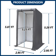 COVERONICS 3' x 3' Outdoor Storage Shelter Shed- Heavy Duty Storage Tent with Roll-up Ventilated Door and Sloping Roof, Portable Storage Tool Shed for Backyard Garden Patio, Gray