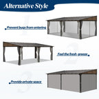 12×20 ft Wall-Mounted Polycarbonate Lean-to Gazebo