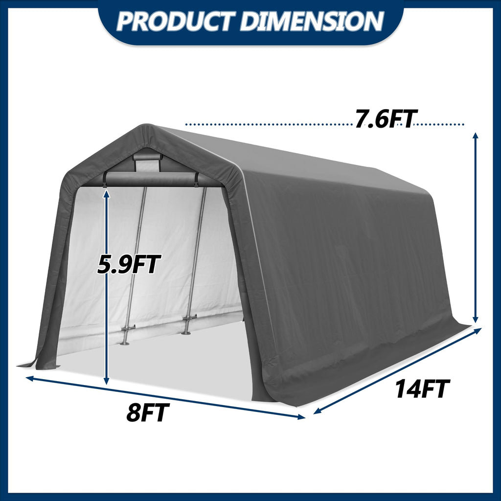 8×14 ft Heavy-Duty Outdoor Storage Shed