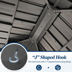 COVERONICS 10FT x 12FT Outdoor Hardtop Gazebo - Patio Cedar Wood Post Gazebo with Galvanized Steel Hardtop, Heavy-Duty Double Roof Pavilion with Netting & Curtains for Garden, Poolside, Deck, Backyard