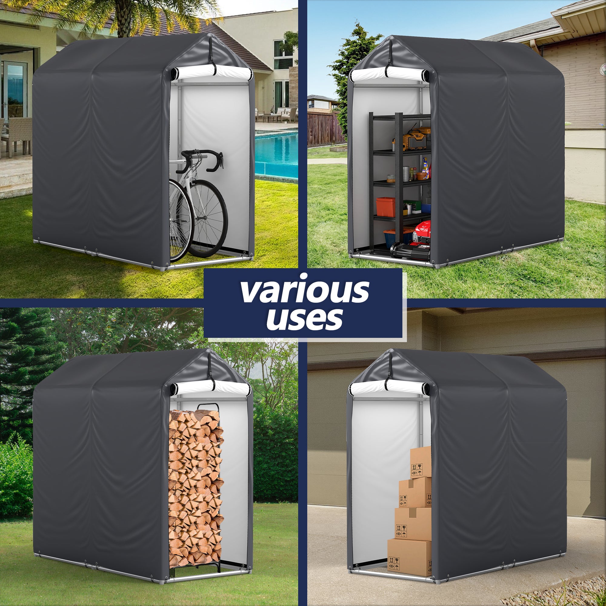 3x6 Bike Storage Shelter | Coveronics Outdoor Bike Storage Tent