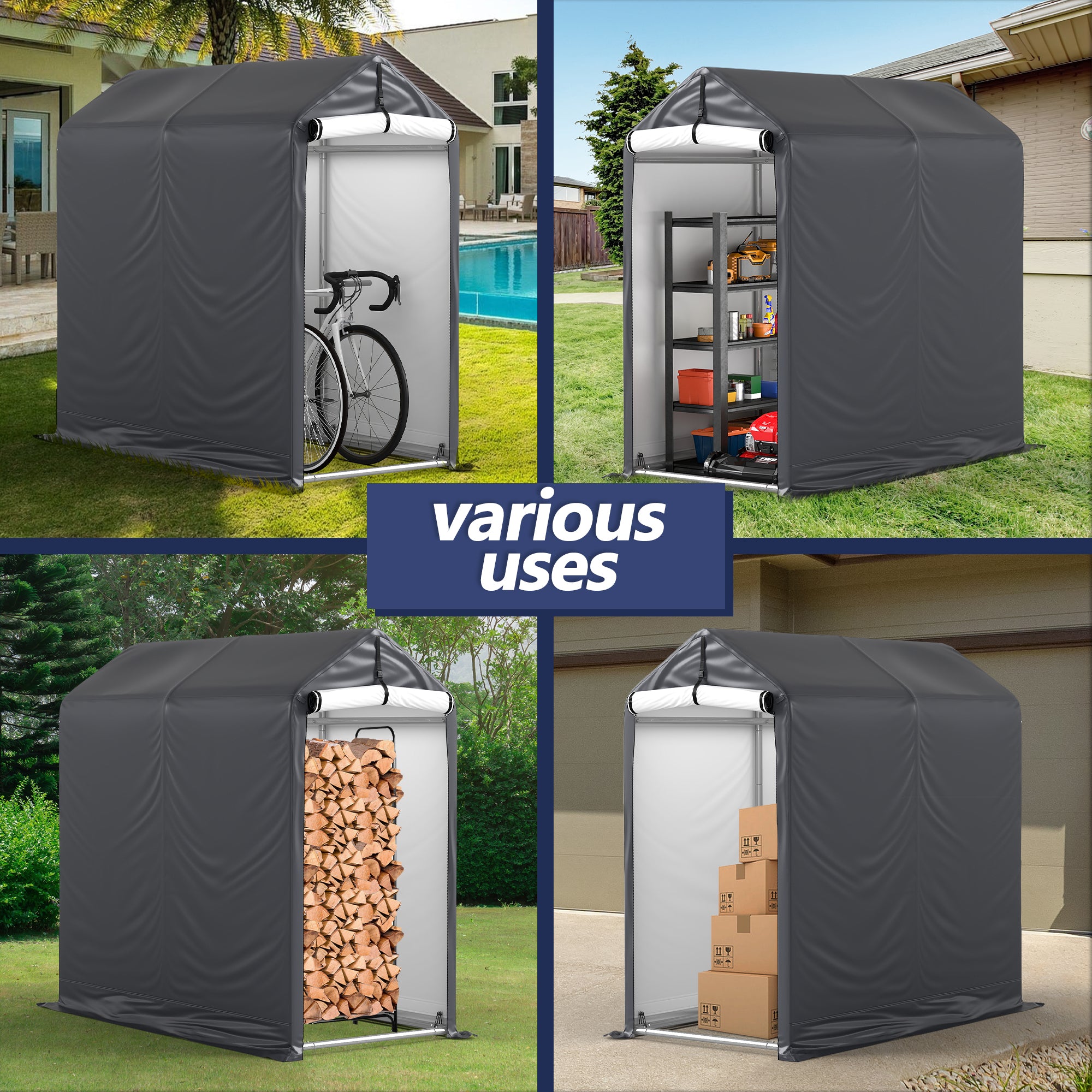 3×6 ft Bike Storage Shelter