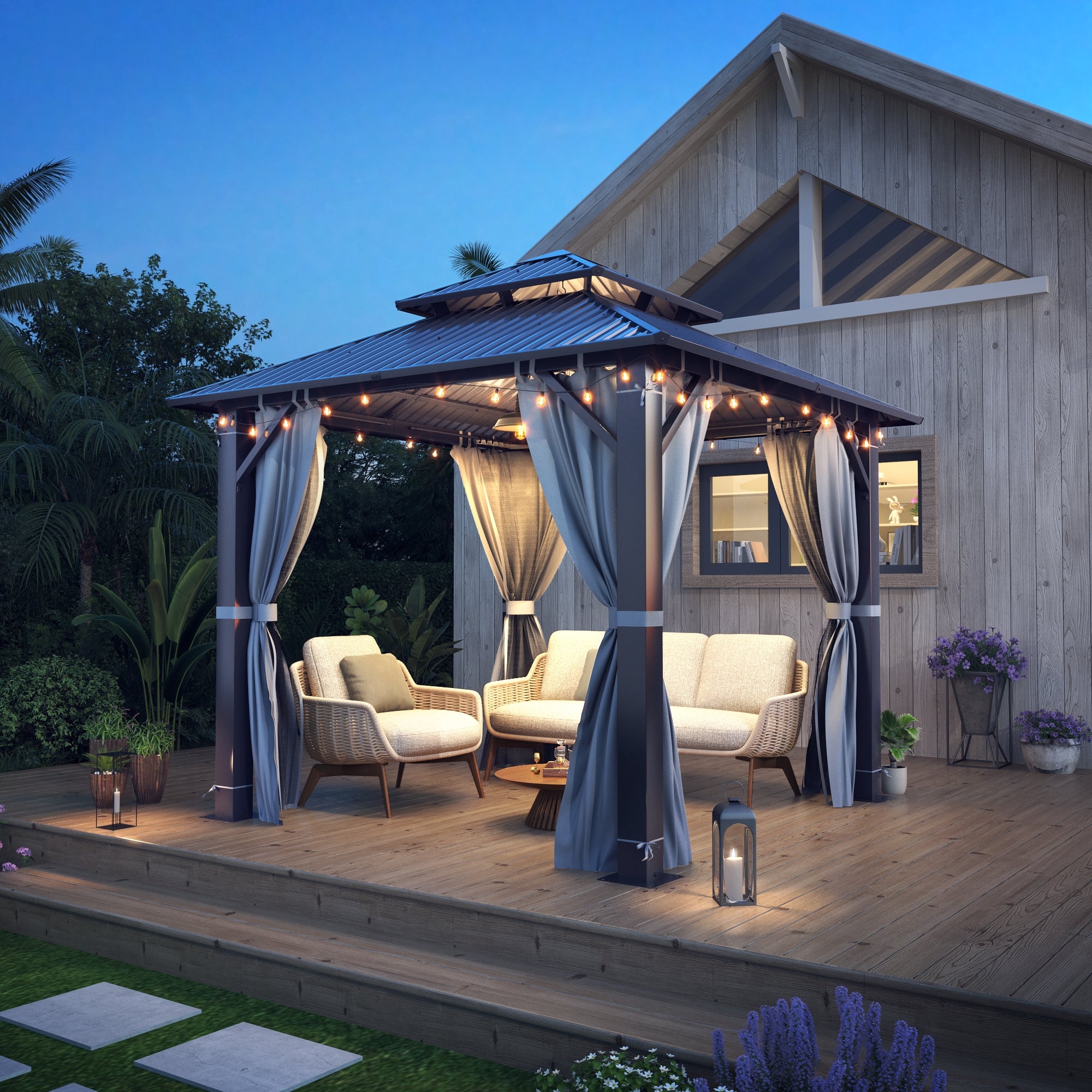 8.5×8.5 ft Aluminum Hardtop Gazebo