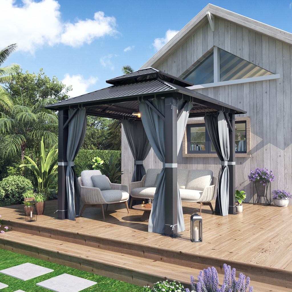 8.5×8.5 ft Aluminum Hardtop Gazebo