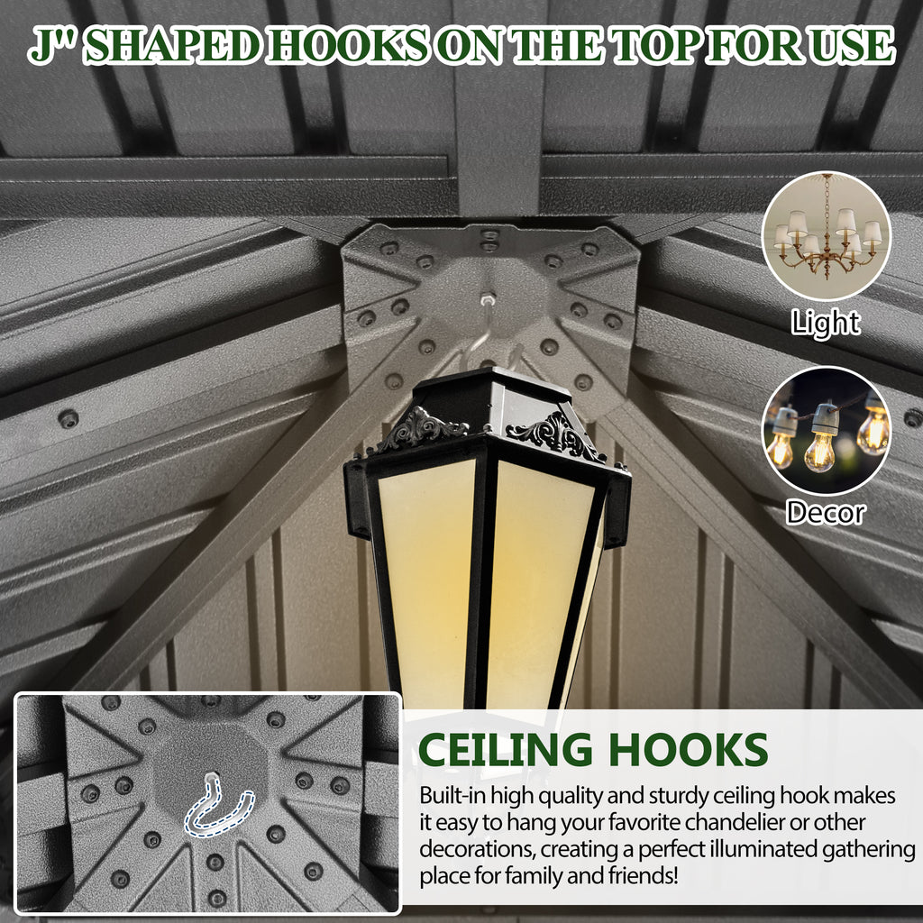 8.5×8.5 ft Aluminum Hardtop Gazebo