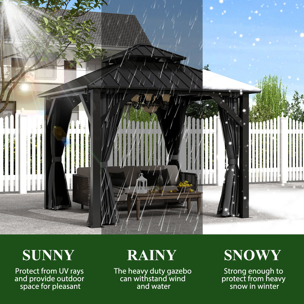 8.5×8.5 ft Aluminum Hardtop Gazebo