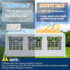 COVERONICS Outdoor Canopy, 20'X20' Patio Tent with Rollable Sides and 4 Sandbags, Heavy Duty Steel Frame Carport Gazebo Event Tent Perfect for Wedding, Birthday Party, Outdoor Event