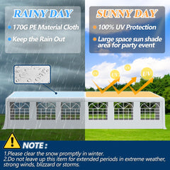 COVERONICS Outdoor Canopy - 20'X40' Patio Tent with Rollable Sides and 4 Sandbags, Heavy Duty Steel Frame Carport Gazebo Event Tent Perfect for Wedding, Birthday Party, Outdoor Event