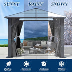 10×10 ft Polycarbonate Single Roof Hardtop Gazebo