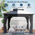 12×12 ft Aluminum Hardtop Gazebo