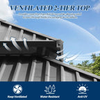 COVERONICS 11FT x 13FT Outdoor Cedar Wooden Gazebo - Patio Wood Frame Gazebo with Galvanized Steel Hardtop, Heavy-Duty Hardtop Gazebo for Garden, Poolside, Deck, Backyard