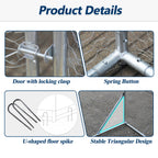 9×19×6.5 ft Metal Chicken Coop Run(3-Unit Dome Roof Coop)