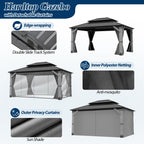12×16 ft Wood Hardtop Gazebo