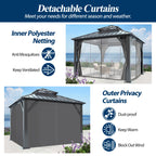 12×12 ft Aluminum Hardtop Gazebo