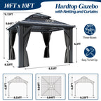 10×10 ft All-Steel Hardtop Gazebo