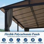 12×14 ft Wall-Mounted Polycarbonate Lean-to Gazebo
