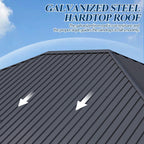 13×15 ft Spruce Wood Hardtop Gazebo with single Roof