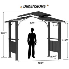COVERONICS 8' X 5' Outdoor Aluminum Grill Gazebo