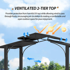 COVERONICS 8' X 5' Outdoor Aluminum Grill Gazebo