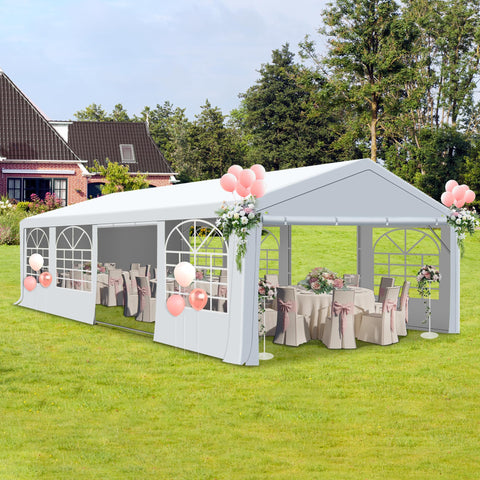 COVERONICS Outdoor Canopy Party Tent, 20'X30' Patio Party Tent with Rollable Sides and 4 Sandbags, Heavy Duty Steel Frame Carport Gazebo Event Tent Perfect for Wedding, Birthday Party, Outdoor Event