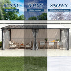 12×20 ft Wall-Mounted Polycarbonate Lean-to Gazebo