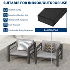 2-Piece Aluminum Armchair Set with Waterproof Cushions, All-Weather Patio Conversation Chairs