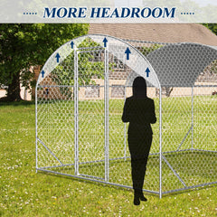 COVERONICS Metal Chicken Coop Run - Outdoor Large Chicken Coop with Waterproof Cover and Security Lock, Walk-in Poultry Pen for Outdoor Yard Farm 9x13x6.5FT (2-Unit Dome Roof Coop)