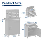 5-Drawer Heavy Duty Metal Tool Chest with Wheels & Handle, Rolling Storage Organizer