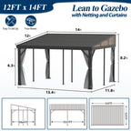 12×14 ft Wall-Mounted Aluminum Gazebo