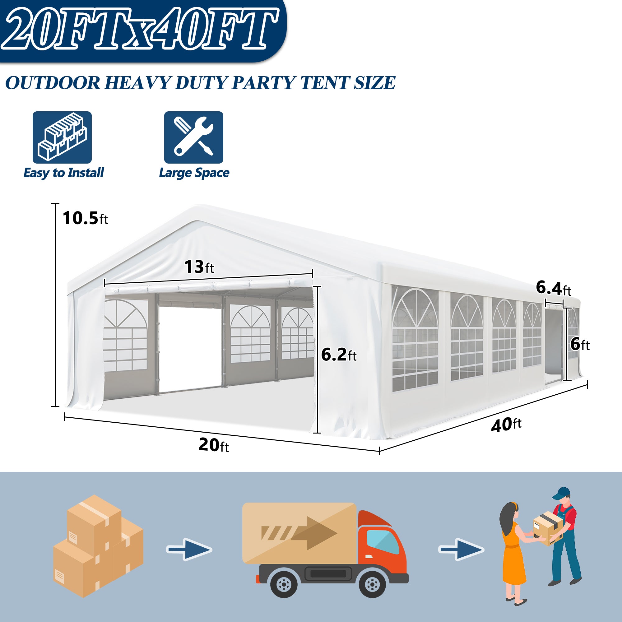 20×40 ft Heavy Duty Outdoor Party Tent