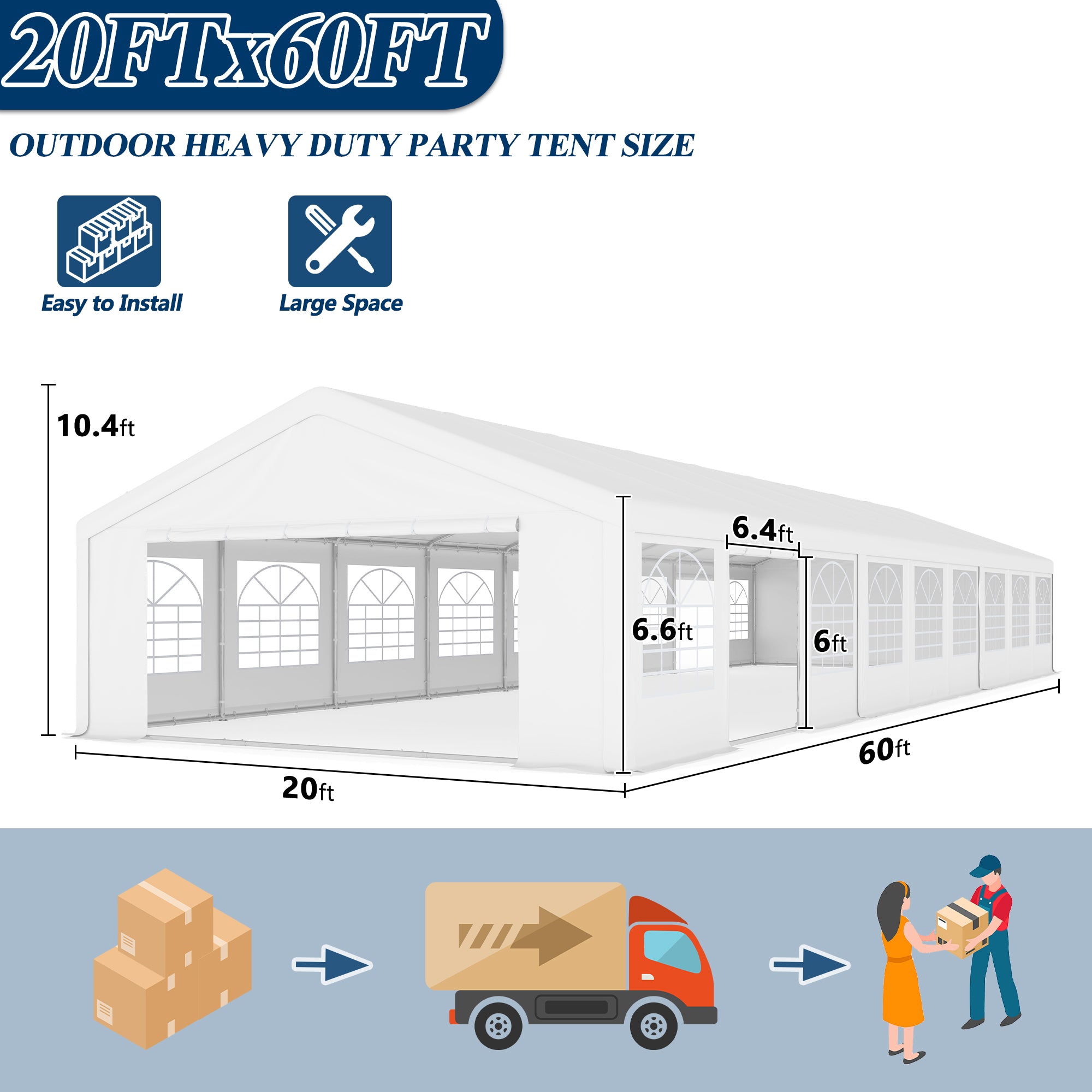 20×60 ft Wedding Party Tent