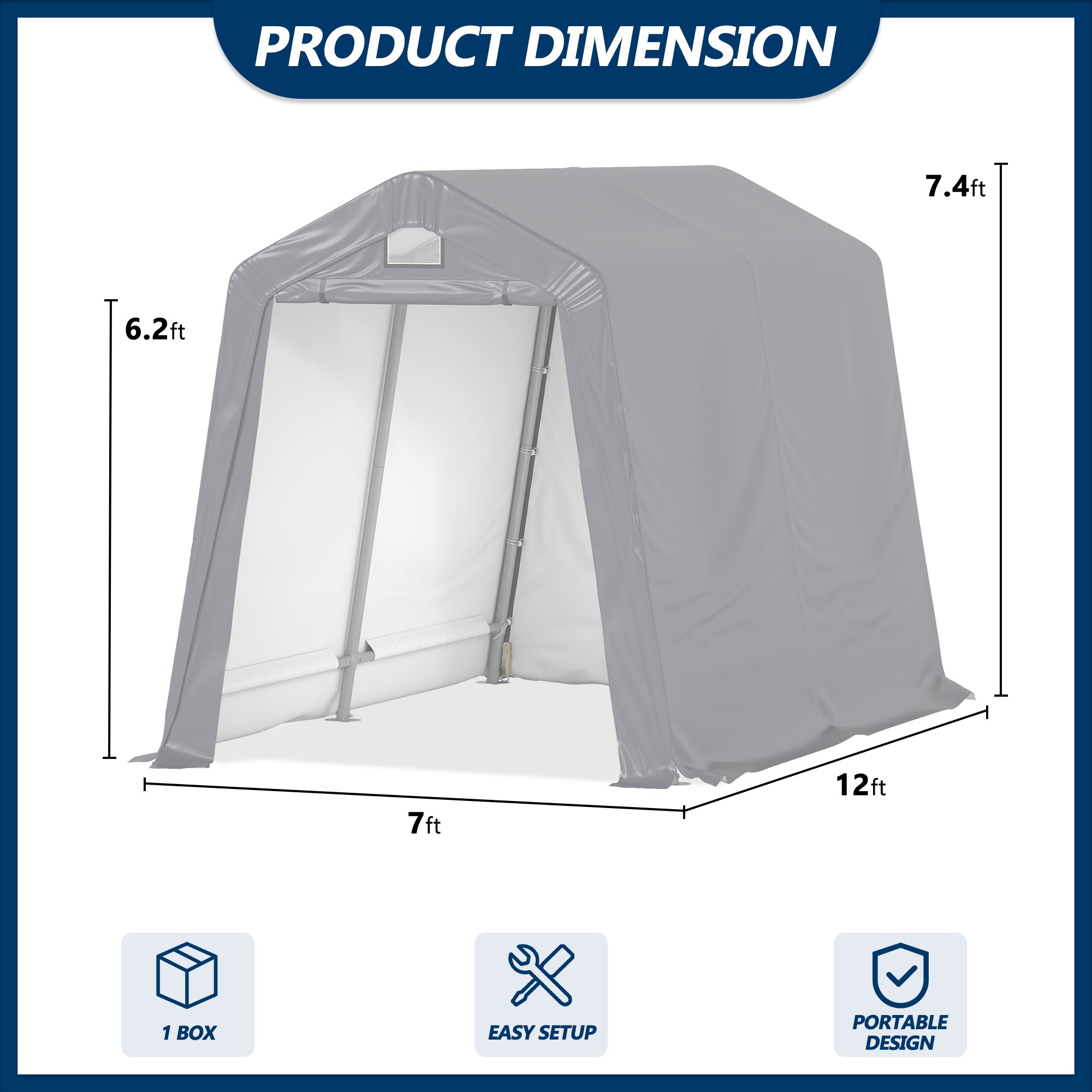 7×12 ft Heavy-Duty Outdoor Storage Shed