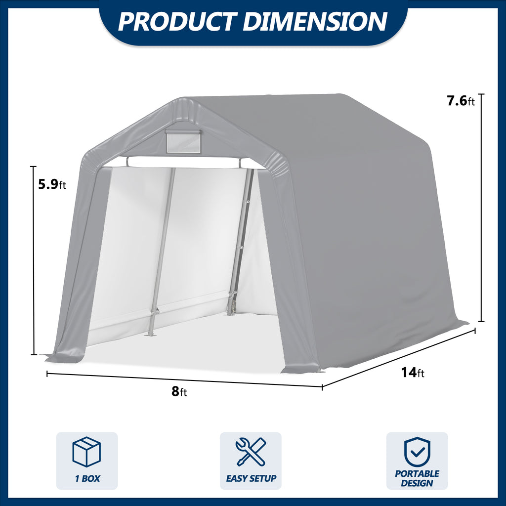 8×14 ft Heavy-Duty Outdoor Storage Shed