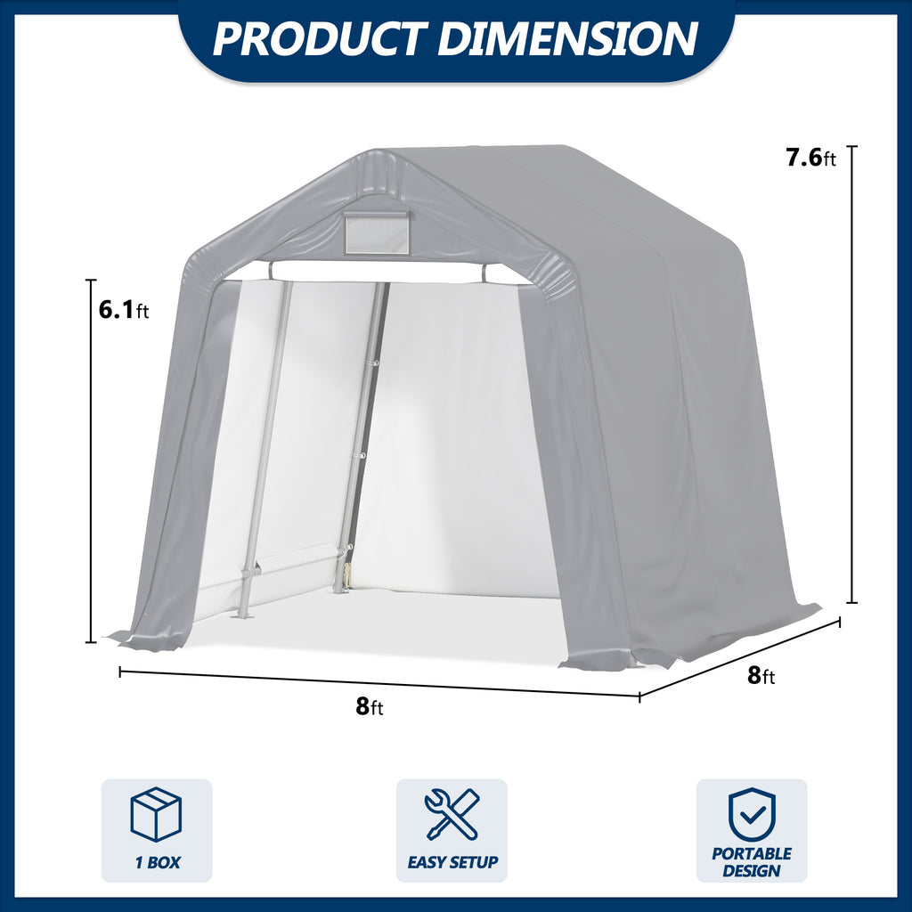 8×8 ft Heavy-Duty Outdoor Storage Shed