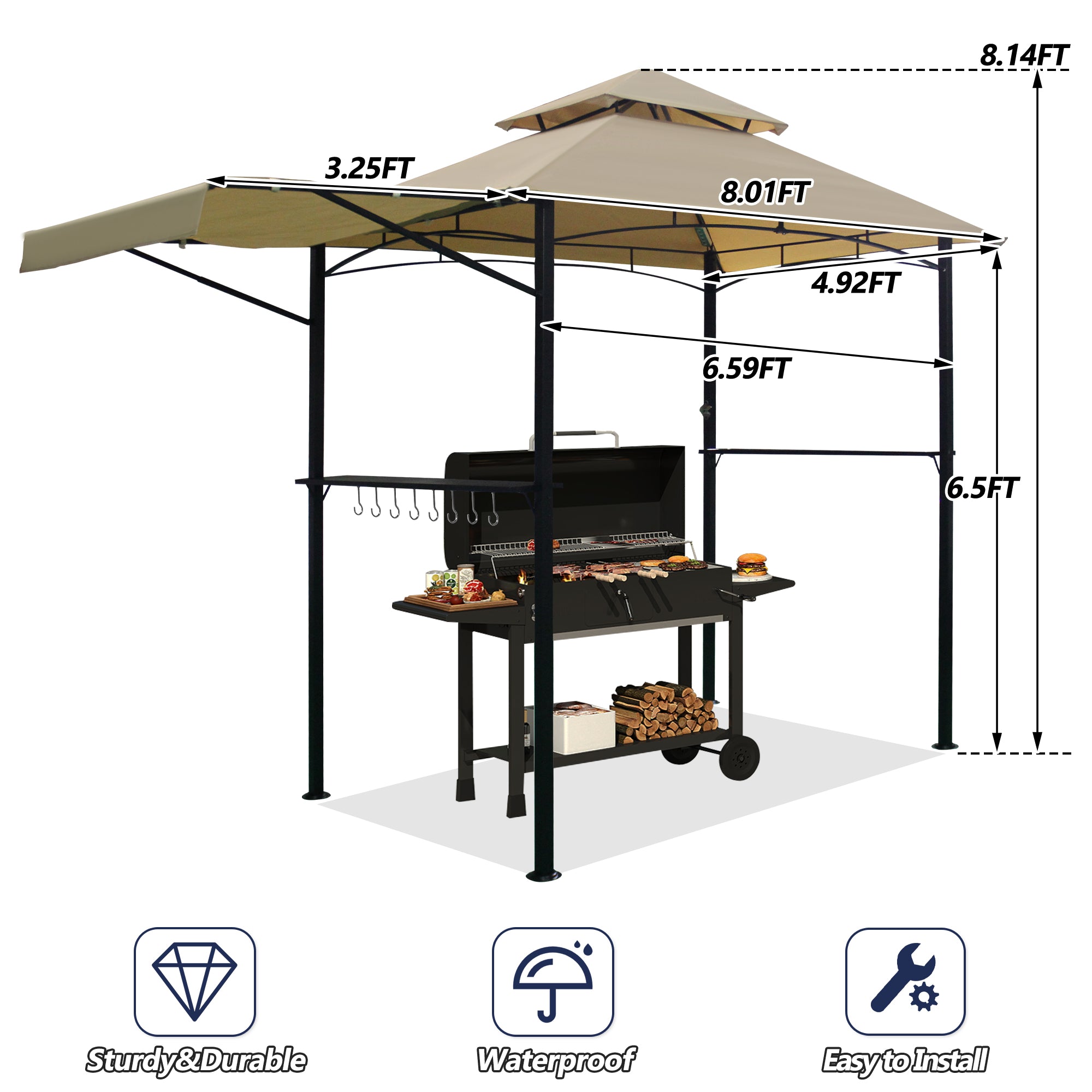 11×5 ft BBQ Grill Gazebo