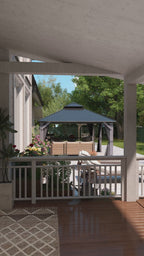 12×20 ft Wood Hardtop Gazebo