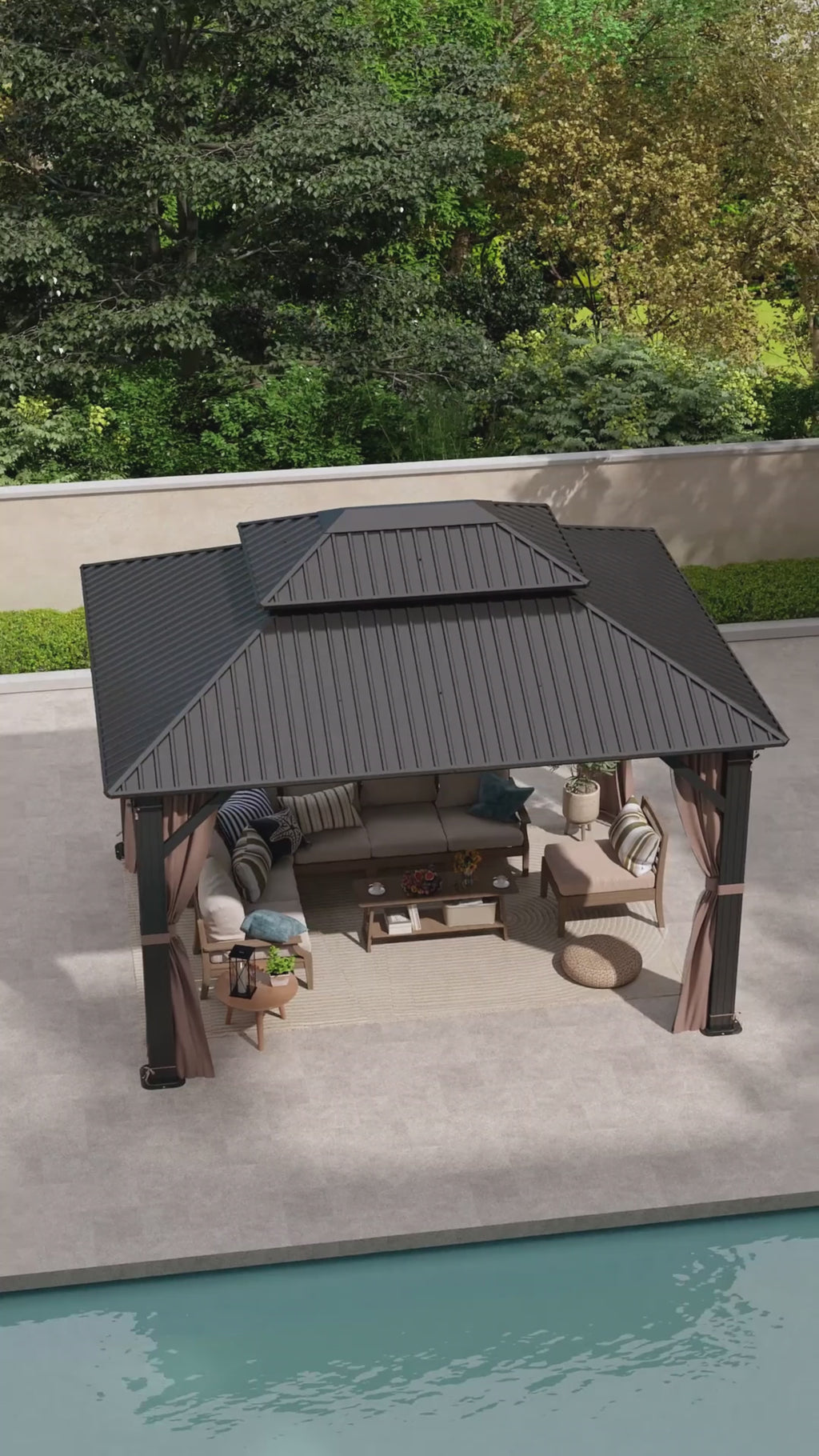 12×14 ft Aluminum Hardtop Gazebo