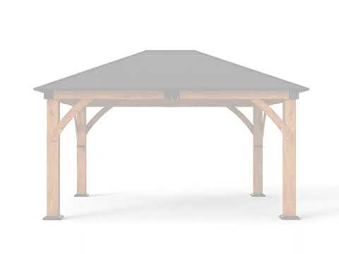 13×15 ft Spruce Wood Hardtop Gazebo with single Roof