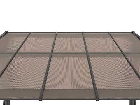 10×10 ft Wall-Mounted Polycarbonate Lean-To Gazebo
